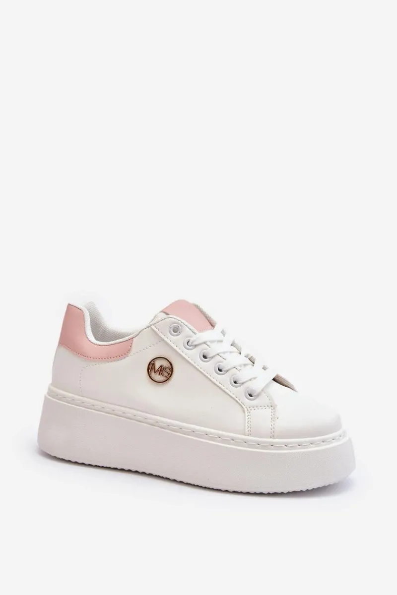 Outlet Sneakersy Damskie Na Platformie Białe Eshen Damskie Buty Sportowe Na Platformie|Sneakersy Damskie