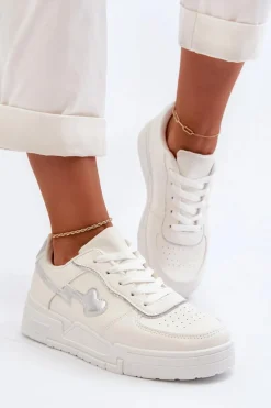 Outlet Sneakersy Damskie Na Platformie Białe Zeparine Damskie Sneakersy Damskie