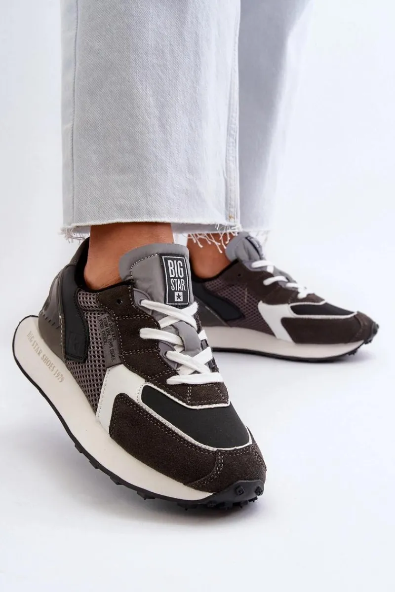 Big Star Shoes Sneakersy Damskie Na Platformie Memory Foam System Big Star NN274683 Czarne