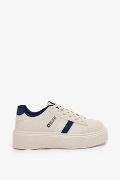 Online Sneakersy Damskie Na Platformie Big Star SS274347 Jasnobeżowe Damskie Buty Sportowe Big Star|Sneakersy Damskie