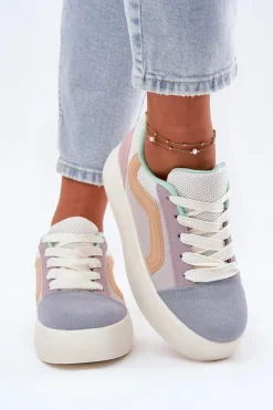 Boto Sneakersy Damskie Na Platformie Multikolor Tellnira Wielokolorowy