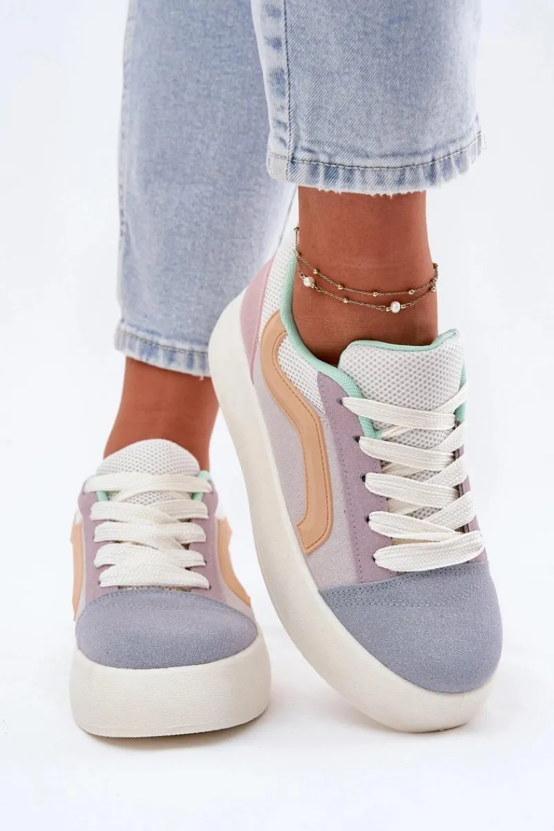 Boto Sneakersy Damskie Na Platformie Multikolor Tellnira Wielokolorowy