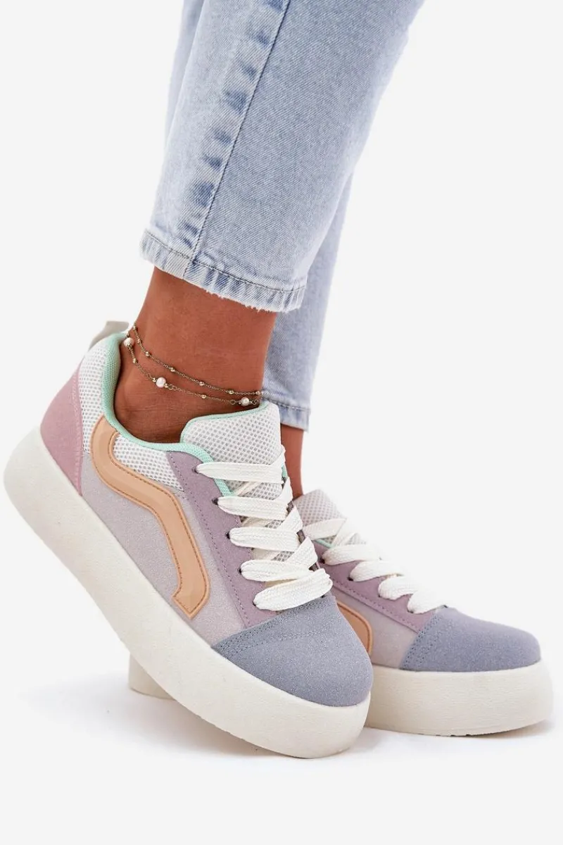 Boto Sneakersy Damskie Na Platformie Multikolor Tellnira Wielokolorowy