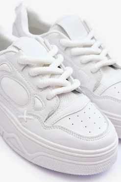 Hot Sneakersy Damskie Na Platformie Białe Finos Damskie Buty Sportowe Na Platformie|Sneakersy Damskie