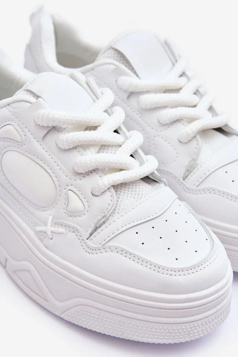 Hot Sneakersy Damskie Na Platformie Białe Finos Damskie Buty Sportowe Na Platformie|Sneakersy Damskie
