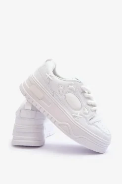 Hot Sneakersy Damskie Na Platformie Białe Finos Damskie Buty Sportowe Na Platformie|Sneakersy Damskie
