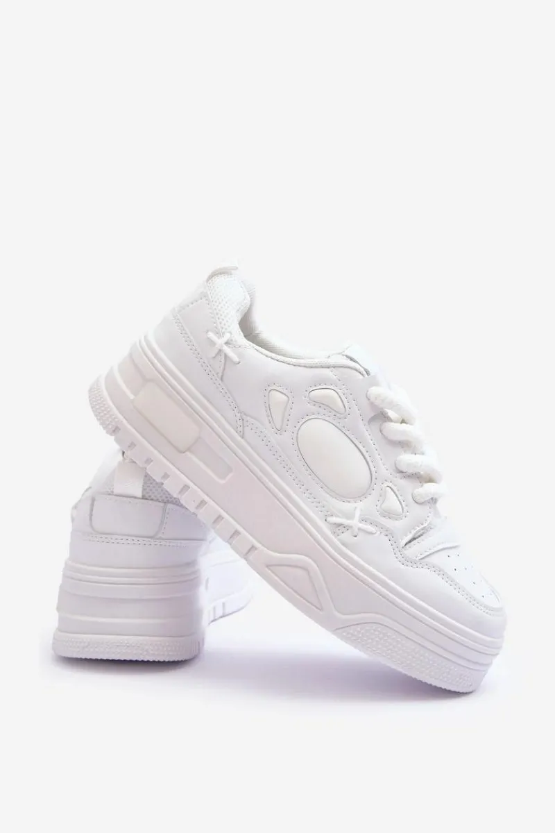 Hot Sneakersy Damskie Na Platformie Białe Finos Damskie Buty Sportowe Na Platformie|Sneakersy Damskie
