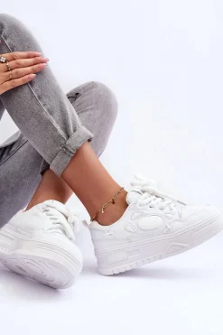 Hot Sneakersy Damskie Na Platformie Białe Finos Damskie Buty Sportowe Na Platformie|Sneakersy Damskie