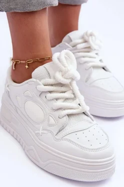 Hot Sneakersy Damskie Na Platformie Białe Finos Damskie Buty Sportowe Na Platformie|Sneakersy Damskie