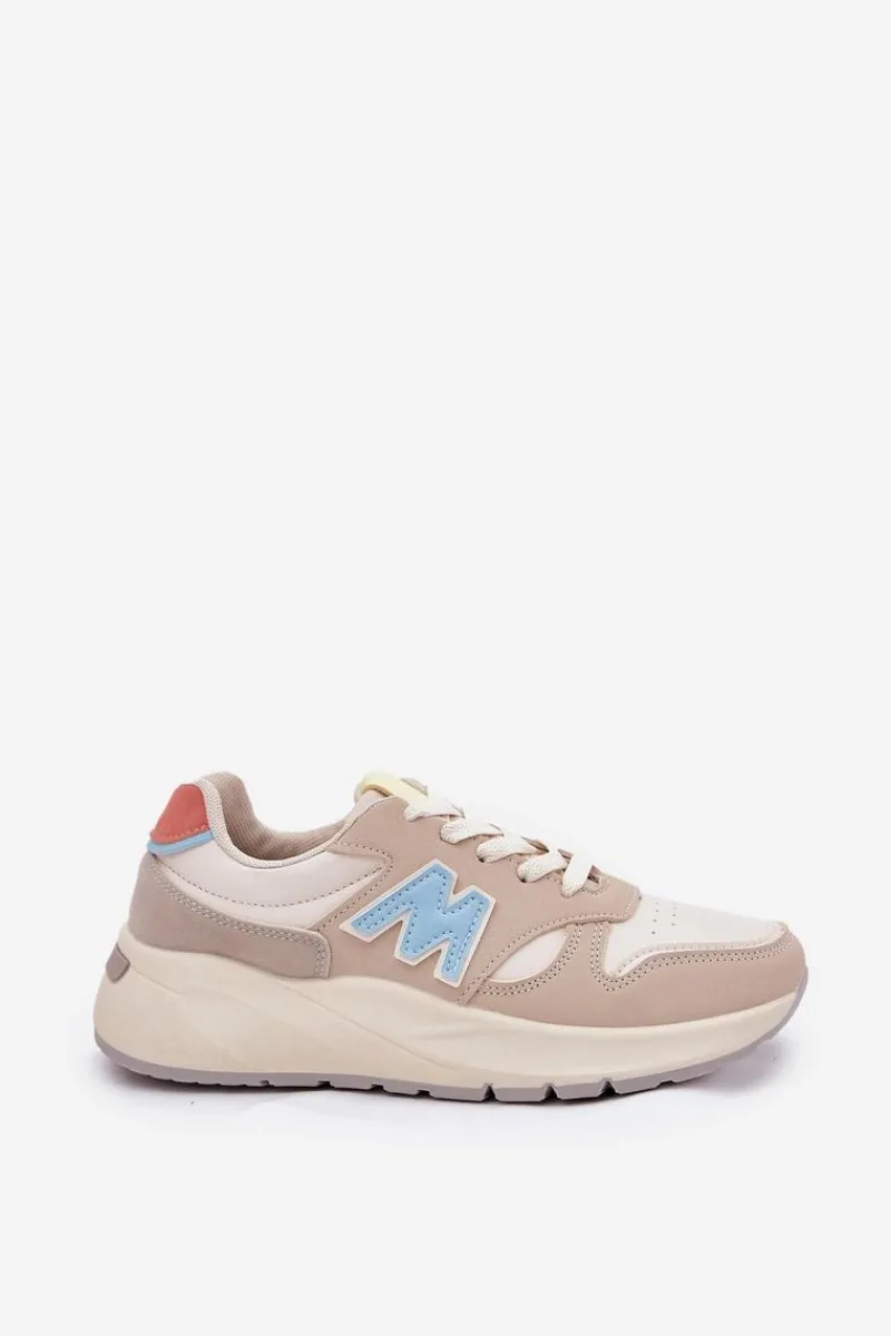 Sneakersy Damskie>Evento Sneakersy Damskie Na Platformie Beżowe Tenanela