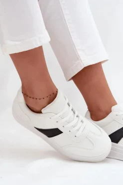Sneakersy Damskie>Evento Sneakersy Damskie Na Platformie Białe Elvessia