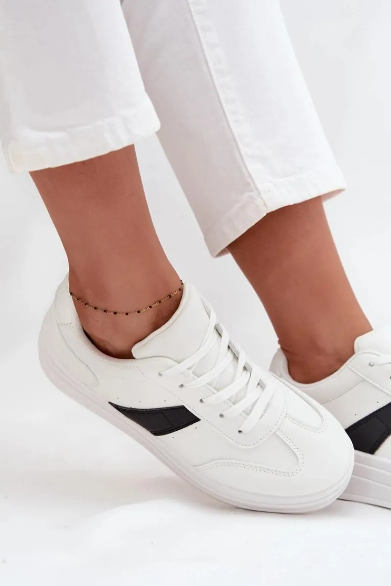 Sneakersy Damskie>Evento Sneakersy Damskie Na Platformie Białe Elvessia