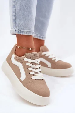 Sneakersy Damskie Na Platformie Khaki Tellnira Damskie Buty Sportowe Na Platformie|Sneakersy Damskie