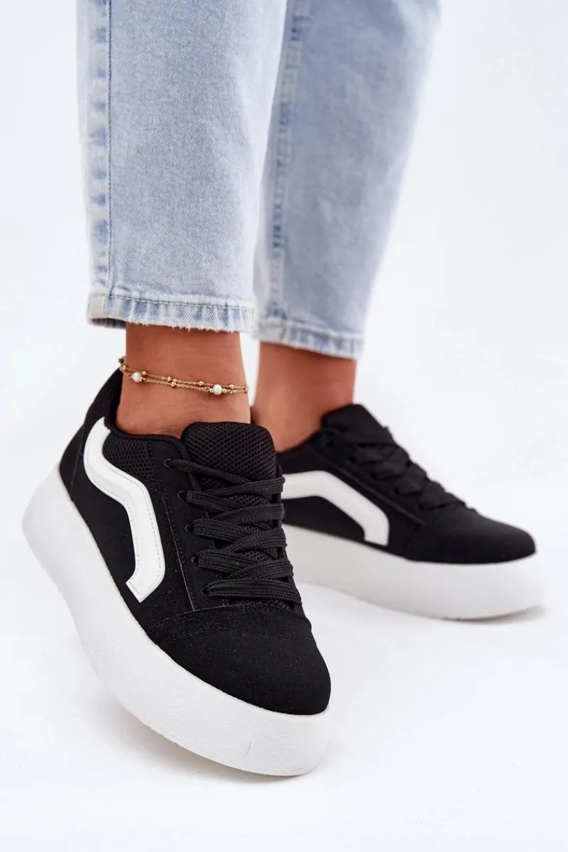 Buty Sportowe Na Platformie|Sneakersy Damskie>Boto Sneakersy Damskie Na Platformie Czarne Tellnira Czarny
