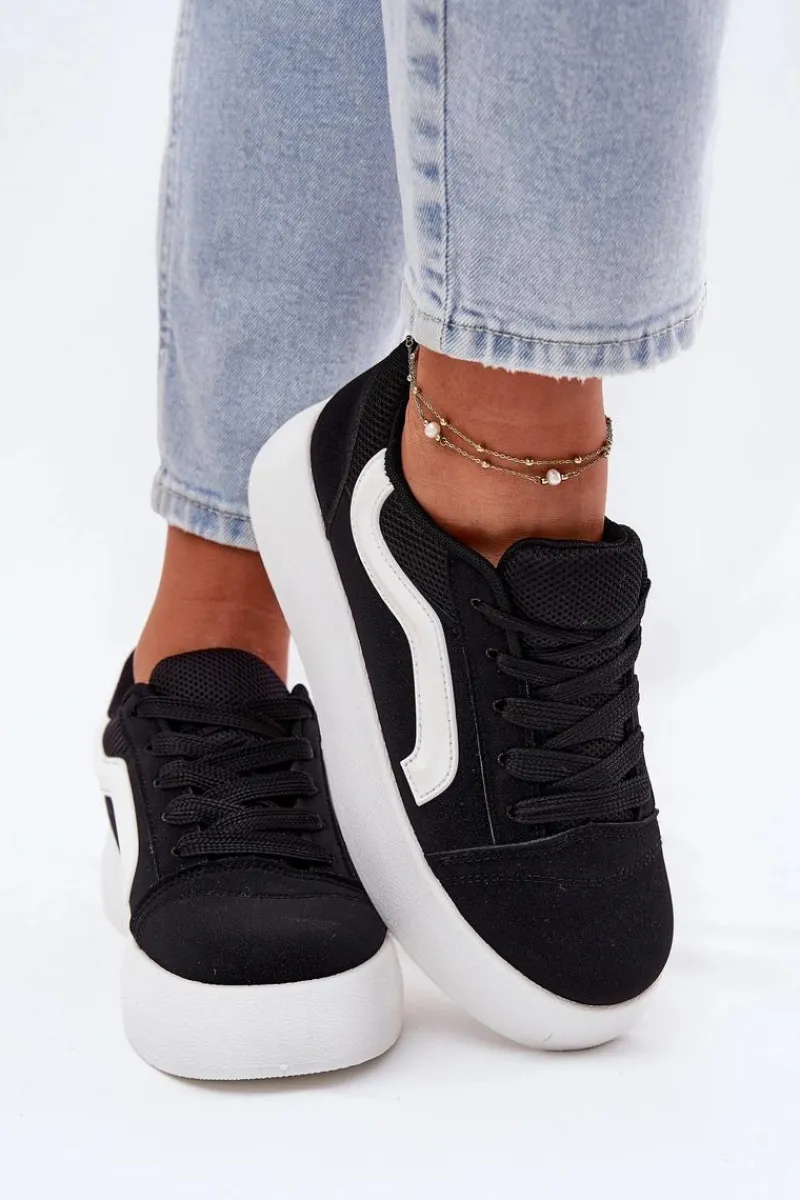 Buty Sportowe Na Platformie|Sneakersy Damskie>Boto Sneakersy Damskie Na Platformie Czarne Tellnira Czarny