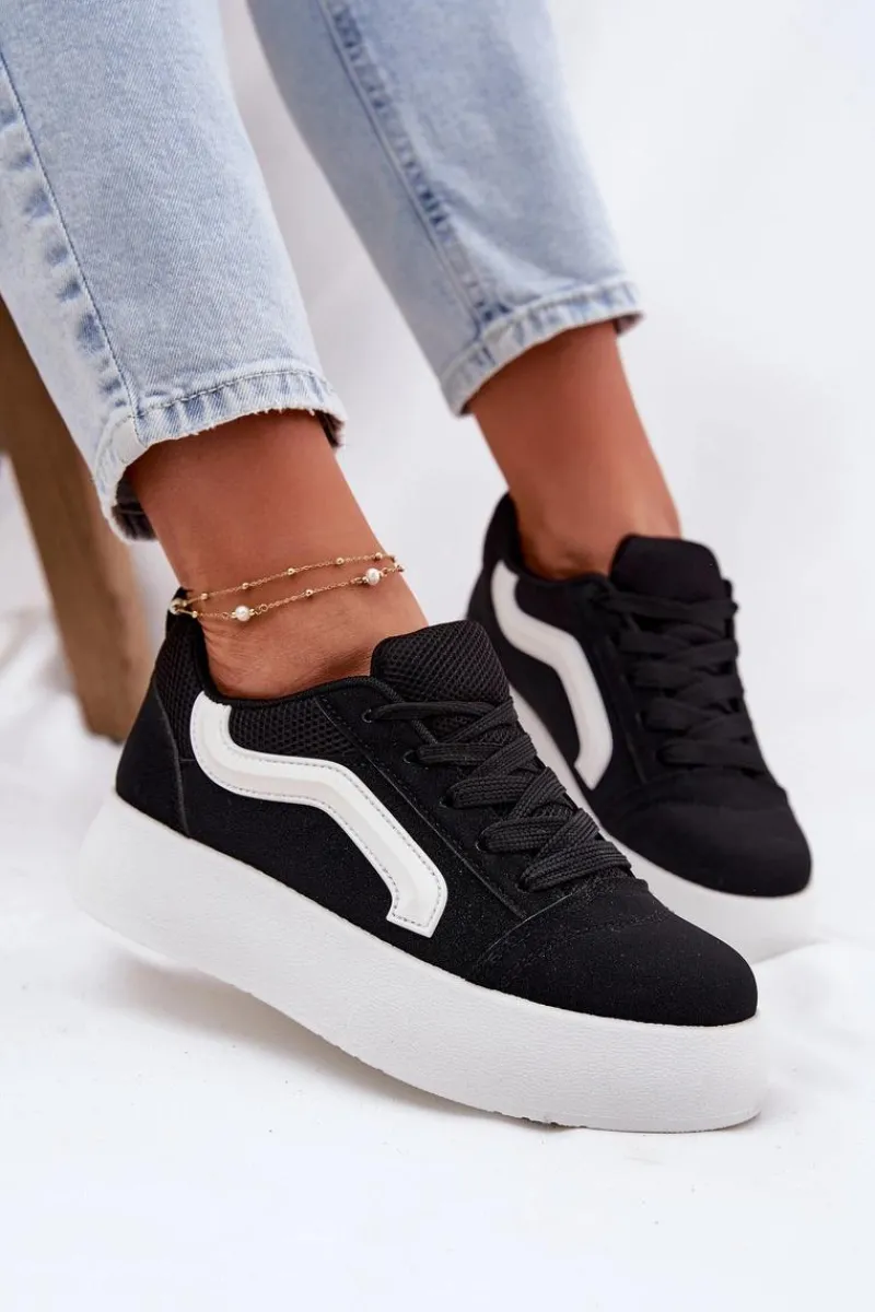 Buty Sportowe Na Platformie|Sneakersy Damskie>Boto Sneakersy Damskie Na Platformie Czarne Tellnira Czarny