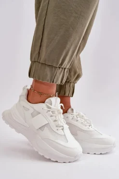 Best Sneakersy Damskie Na Platformie Białe Nevelaine Damskie Sneakersy Damskie