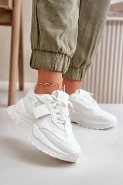 Best Sneakersy Damskie Na Platformie Białe Nevelaine Damskie Sneakersy Damskie