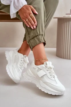 Best Sneakersy Damskie Na Platformie Białe Nevelaine Damskie Sneakersy Damskie