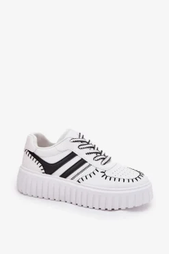 Best Sneakersy Damskie Na Platformie Biało-Czarne Ofenale Damskie Buty Sportowe Na Platformie|Sneakersy Damskie