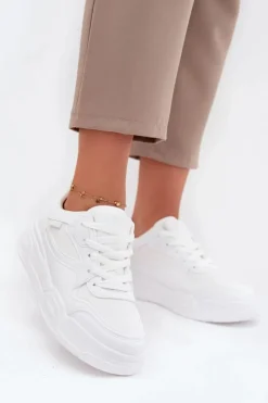 Buty Sportowe Big Star|Sneakersy Damskie>Big Star Shoes Sneakersy Damskie Na Platformie Big Star SS274590 HI-POLY SYSTEM Białe Biały