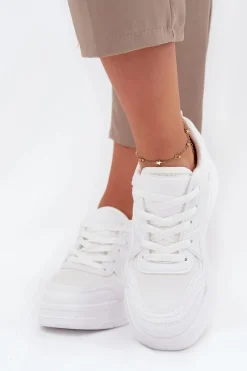 Buty Sportowe Big Star|Sneakersy Damskie>Big Star Shoes Sneakersy Damskie Na Platformie Big Star SS274590 HI-POLY SYSTEM Białe Biały