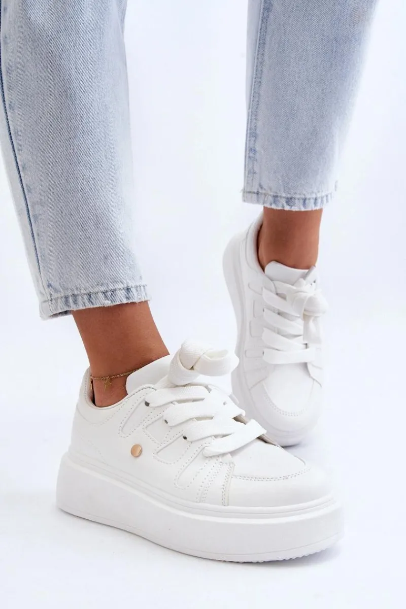 Discount Sneakersy Damskie Na Platformie Białe Asylia Damskie Buty Sportowe Na Platformie|Sneakersy Damskie
