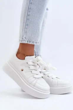 Discount Sneakersy Damskie Na Platformie Białe Asylia Damskie Buty Sportowe Na Platformie|Sneakersy Damskie