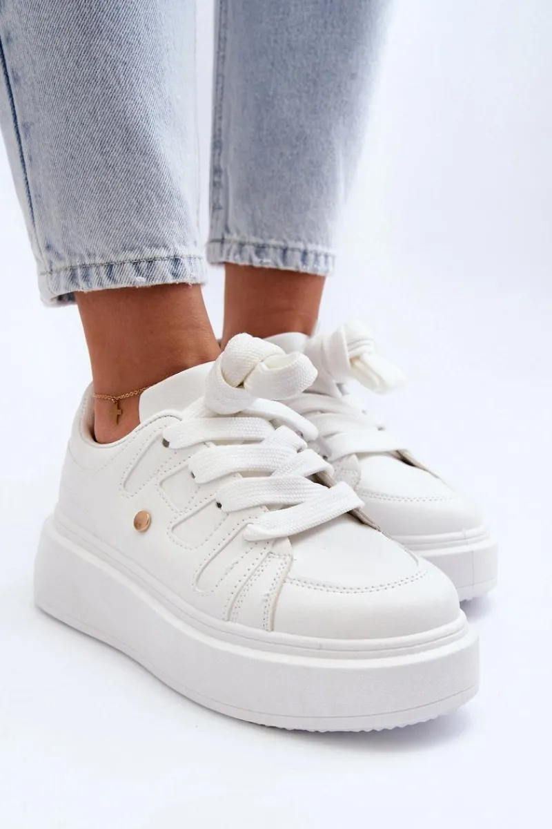 Discount Sneakersy Damskie Na Platformie Białe Asylia Damskie Buty Sportowe Na Platformie|Sneakersy Damskie
