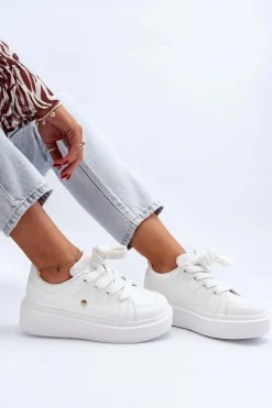 Discount Sneakersy Damskie Na Platformie Białe Asylia Damskie Buty Sportowe Na Platformie|Sneakersy Damskie