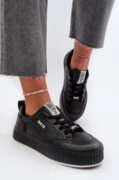 Clearance Sneakersy Damskie Na Platformie Big Star NN274255 Czarne Damskie Buty Sportowe Big Star|Sneakersy Damskie