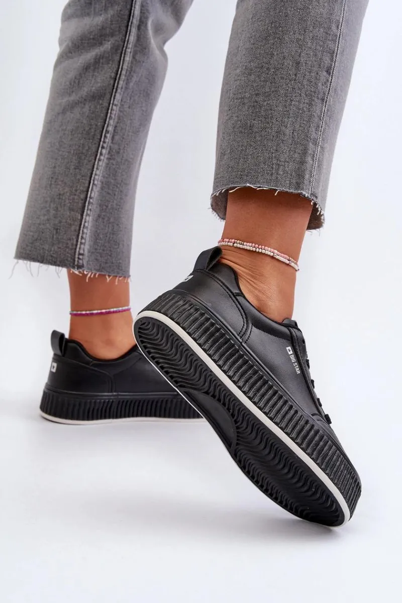 Clearance Sneakersy Damskie Na Platformie Big Star NN274255 Czarne Damskie Buty Sportowe Big Star|Sneakersy Damskie