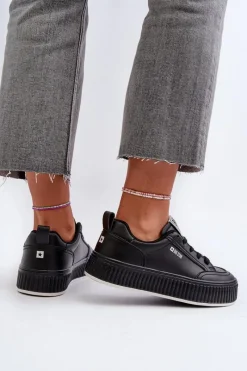 Clearance Sneakersy Damskie Na Platformie Big Star NN274255 Czarne Damskie Buty Sportowe Big Star|Sneakersy Damskie
