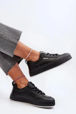 Clearance Sneakersy Damskie Na Platformie Big Star NN274255 Czarne Damskie Buty Sportowe Big Star|Sneakersy Damskie