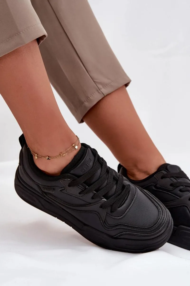 Big Star Shoes Sneakersy Damskie Na Platformie Big Star SS274589 HI-POLY SYSTEM Czarne Czarny