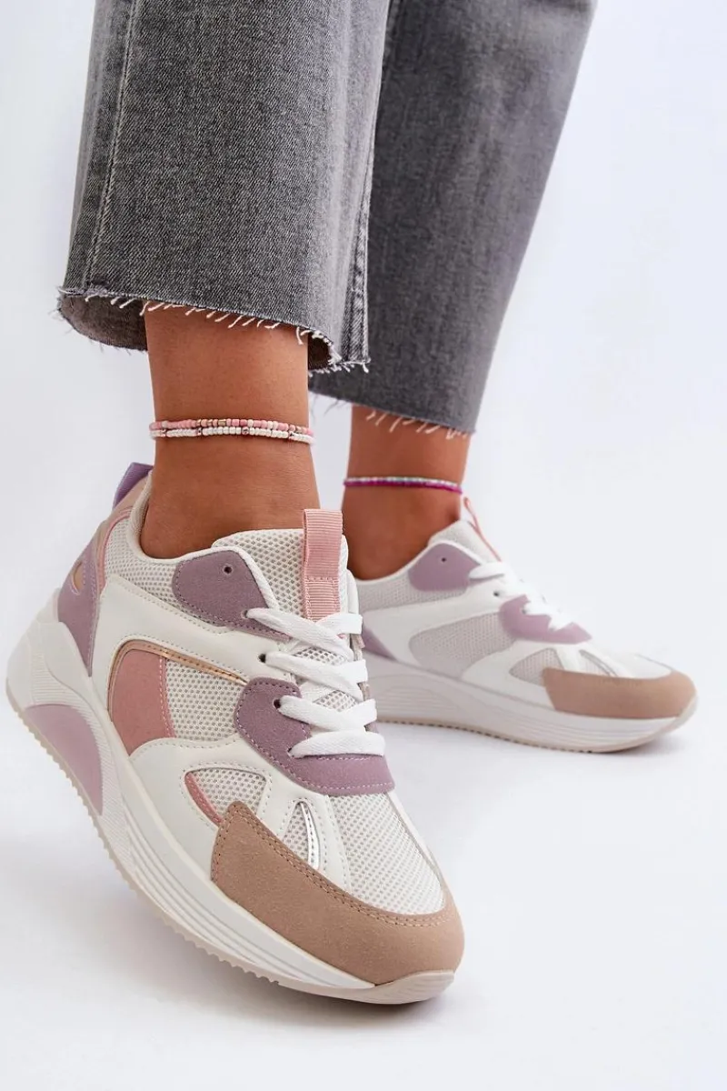 Boto Sneakersy Damskie Na Platformie Fioletowe Lenivia Fioletowy