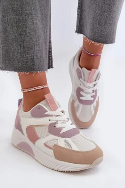 Boto Sneakersy Damskie Na Platformie Fioletowe Lenivia Fioletowy