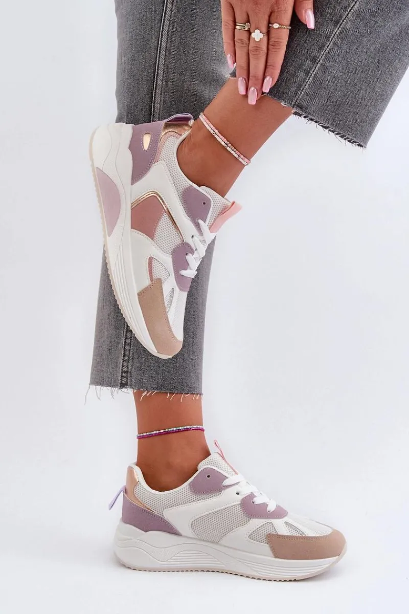 Boto Sneakersy Damskie Na Platformie Fioletowe Lenivia Fioletowy