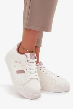 Online Big Star Shoes Sneakersy Damskie Na Platformie Big Star SS274346 Białe