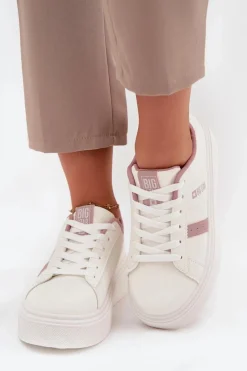 Online Big Star Shoes Sneakersy Damskie Na Platformie Big Star SS274346 Białe