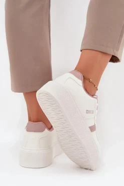 Online Big Star Shoes Sneakersy Damskie Na Platformie Big Star SS274346 Białe