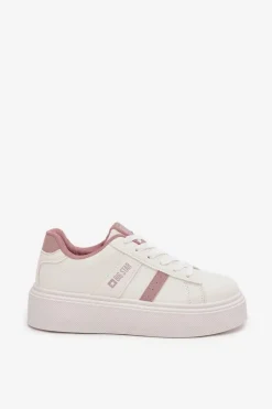 Online Big Star Shoes Sneakersy Damskie Na Platformie Big Star SS274346 Białe