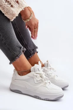 Sneakersy Damskie>Boto Sneakersy Damskie Na Platformie Białe Etnaria Biały