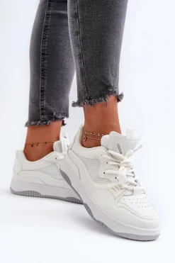 Sneakersy Damskie></noscript>Boto Sneakersy Damskie Na Platformie Białe Etnaria Biały