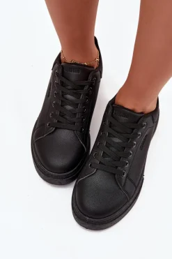 Online Sneakersy Damskie Na Platformie Big Star SS274244 Czarne Damskie Sneakersy Damskie