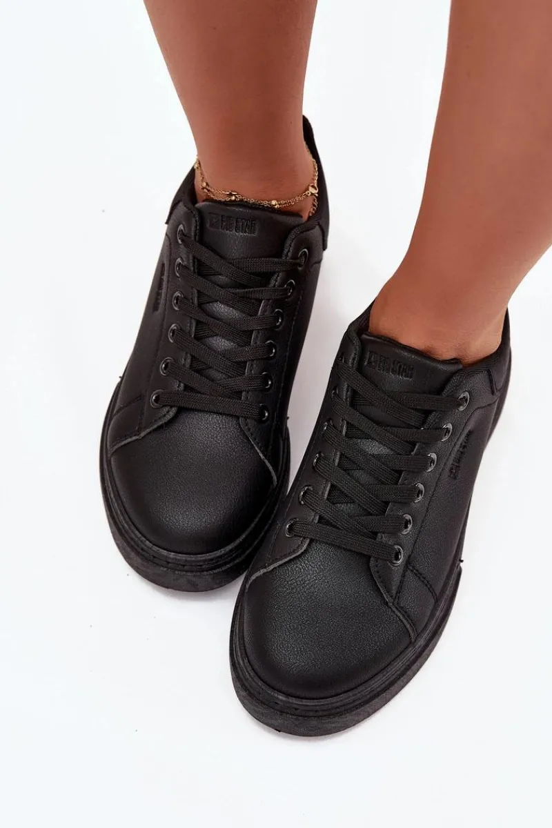 Online Sneakersy Damskie Na Platformie Big Star SS274244 Czarne Damskie Sneakersy Damskie
