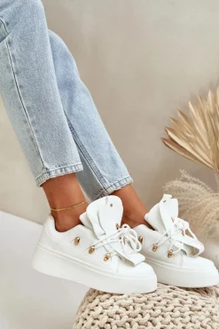 Best Boto Sneakersy Damskie Na Platformie Białe Dolistana Biały