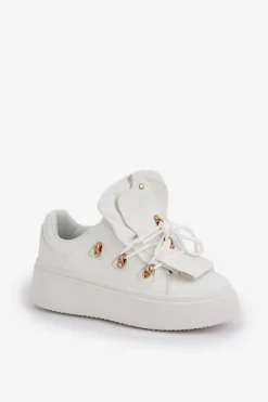 Best Boto Sneakersy Damskie Na Platformie Białe Dolistana Biały