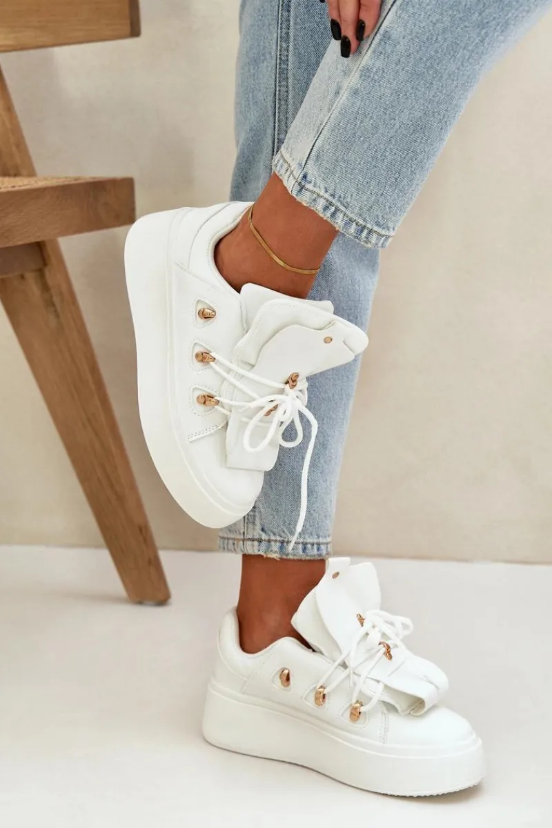 Best Boto Sneakersy Damskie Na Platformie Białe Dolistana Biały