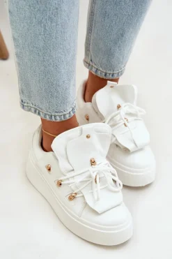 Best Boto Sneakersy Damskie Na Platformie Białe Dolistana Biały